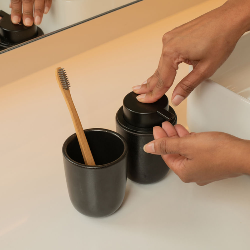Porta Sabonete Liquido 250ml Osaka Preto Marmorizado Martiplast - OU -1-.jpg